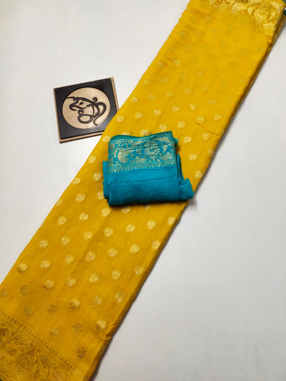 Dolika banarsi khaddi saree - Saffronfashionindia