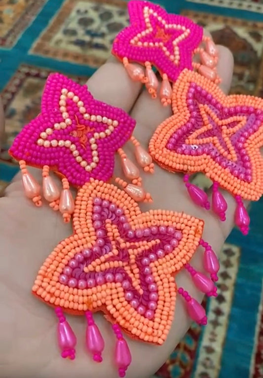 Handcrafted dangler  earrings - Saffronfashionindia