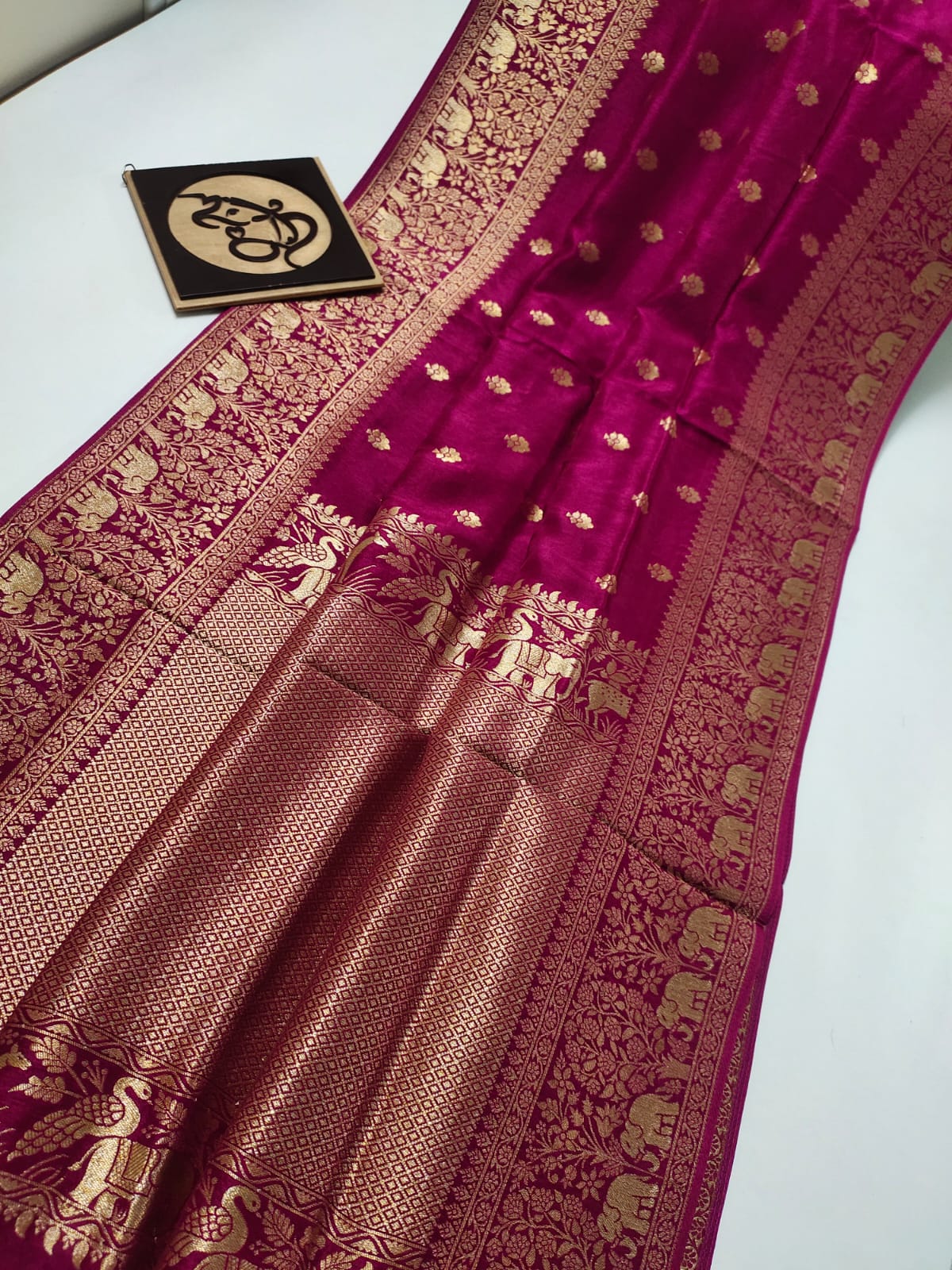 Anirudha moonga banarsi saree - Saffronfashionindia