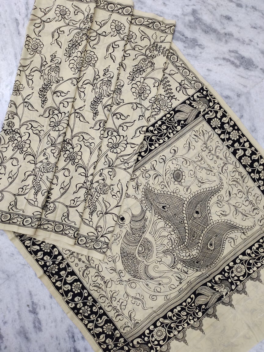 Gorgette Chikankari saree - Saffronfashionindia