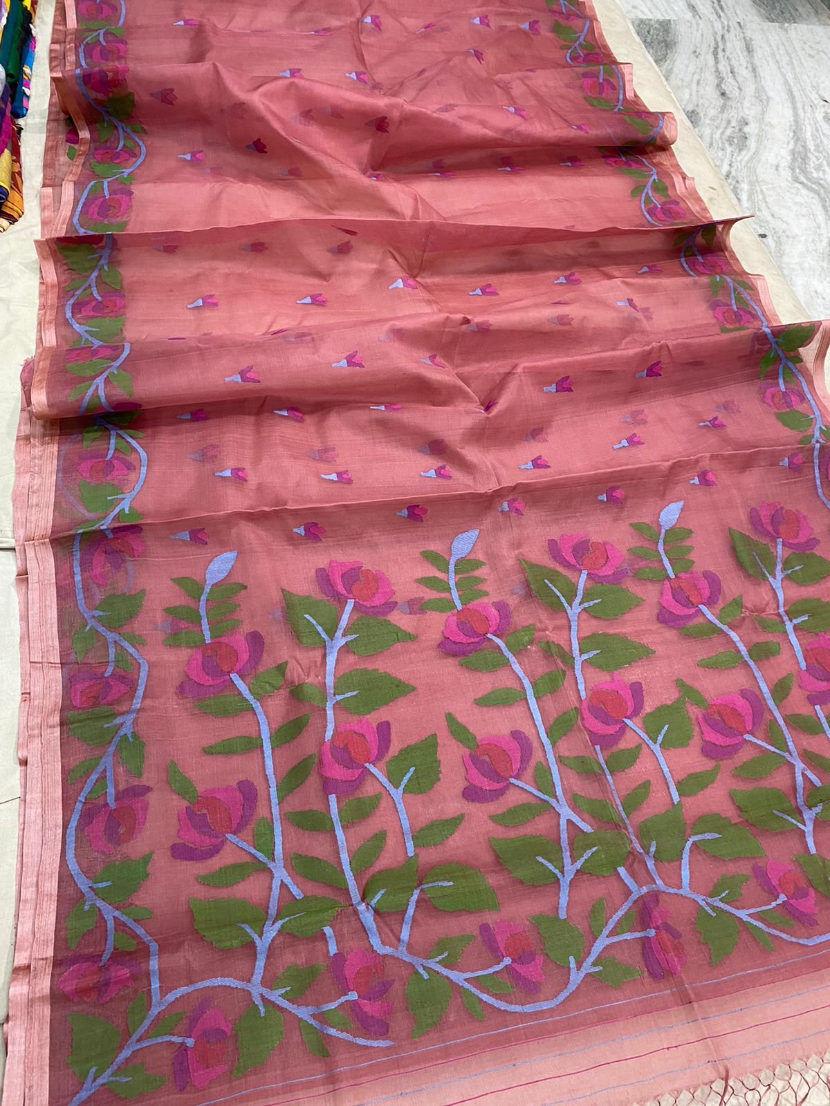 Nabina tantuj jamdani saree - Saffronfashionindia