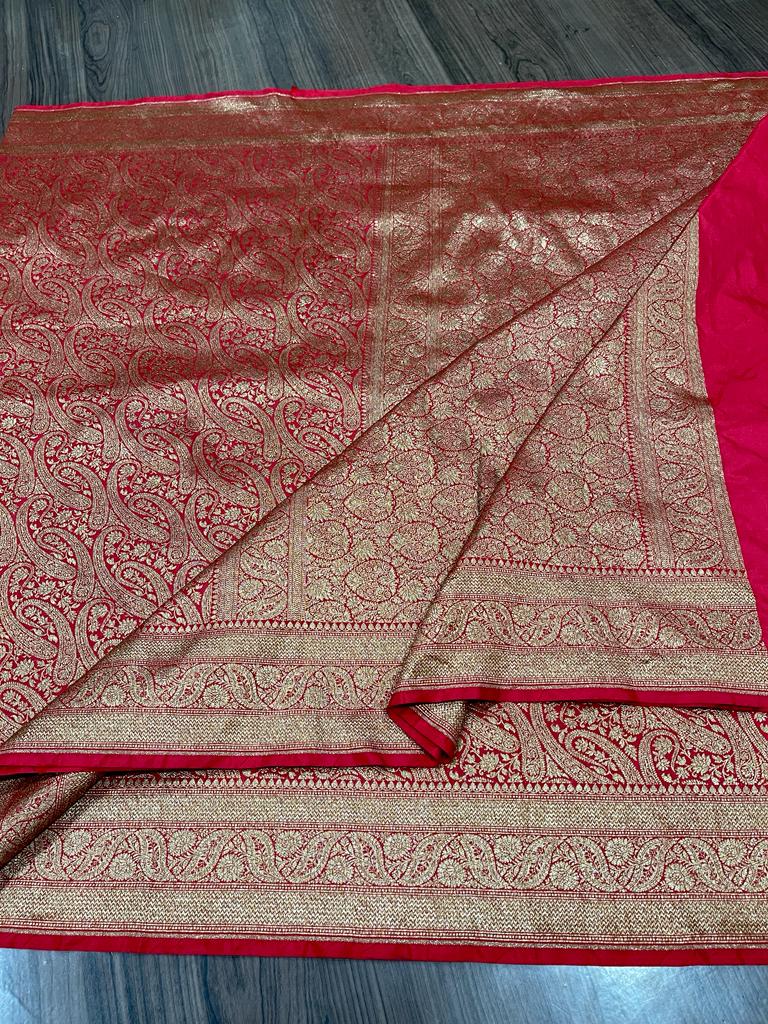 Rashri weaved Katan Banarsi saree - Saffronfashionindia