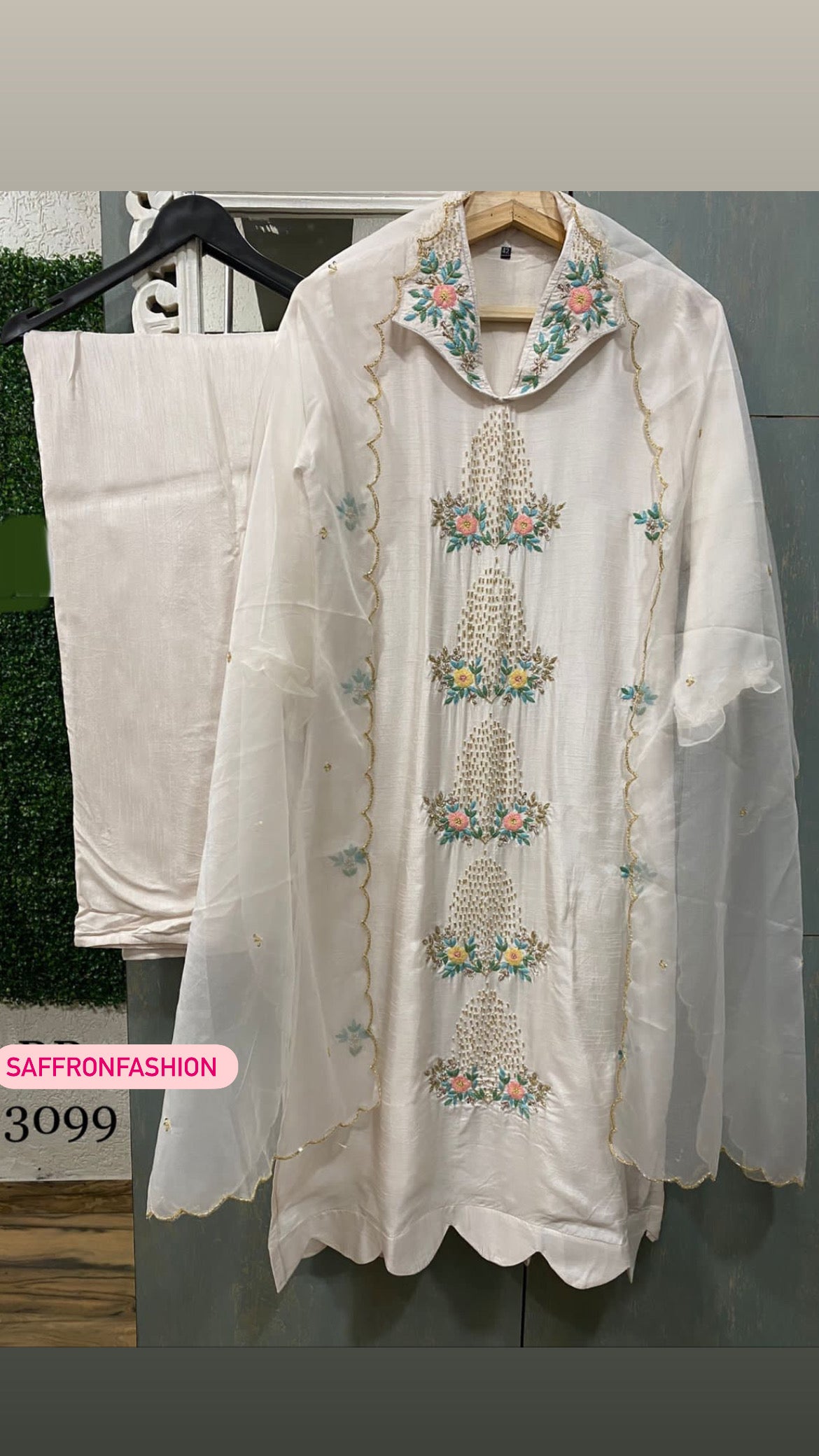 Royal embroidered Parsi inspired saree - Saffronfashionindia