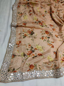 Fancy crepe partywear saree