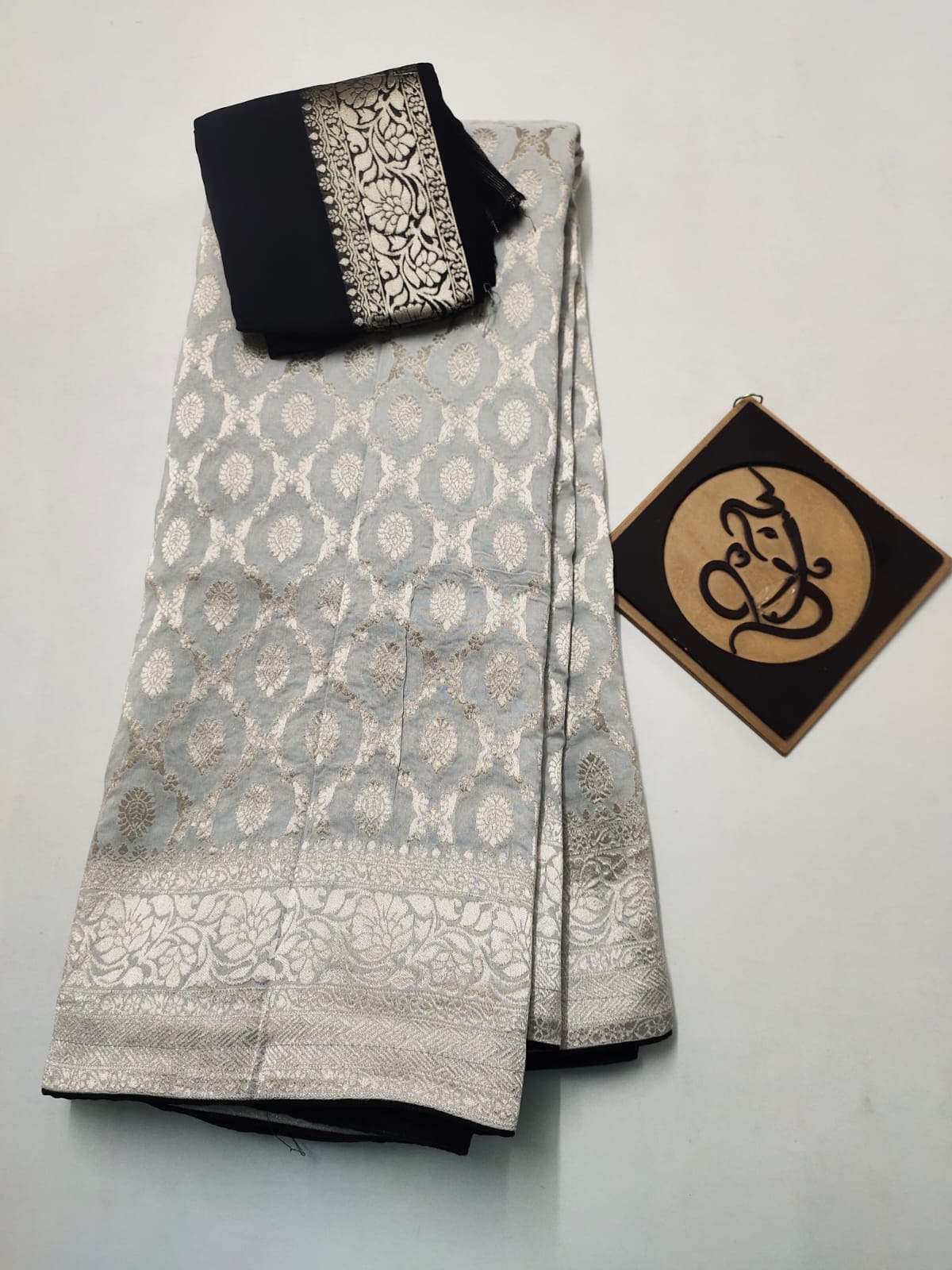 Nimina banarsi khaddi gorgette saree - Saffronfashionindia