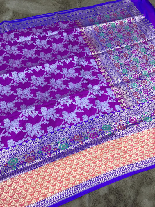 Tilfi Katan handloom saree - Saffronfashionindia