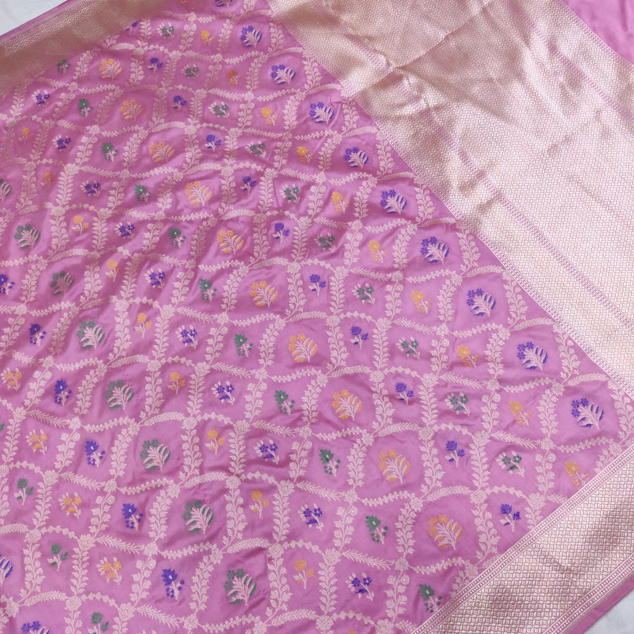 Noorah Katan handwoven saree - Saffronfashionindia
