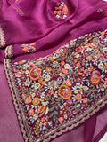 Blossom embroidery saree