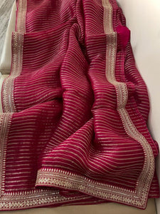 Blosom organza striped saree