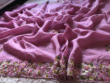 Mauve organza designer saree