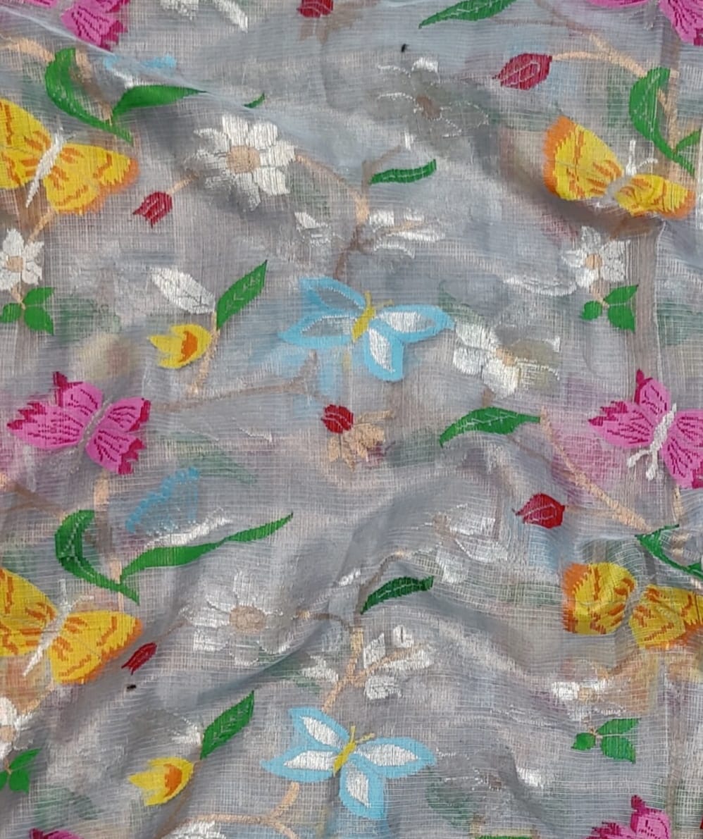 Tissue kota Meenakari saree - Saffronfashionindia