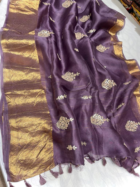 Kanchi organza saree - Saffronfashionindia