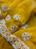Embroidered Chikankari gottapatti inspired saree