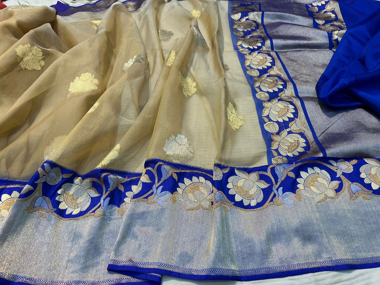 Ranish kora saree - Saffronfashionindia