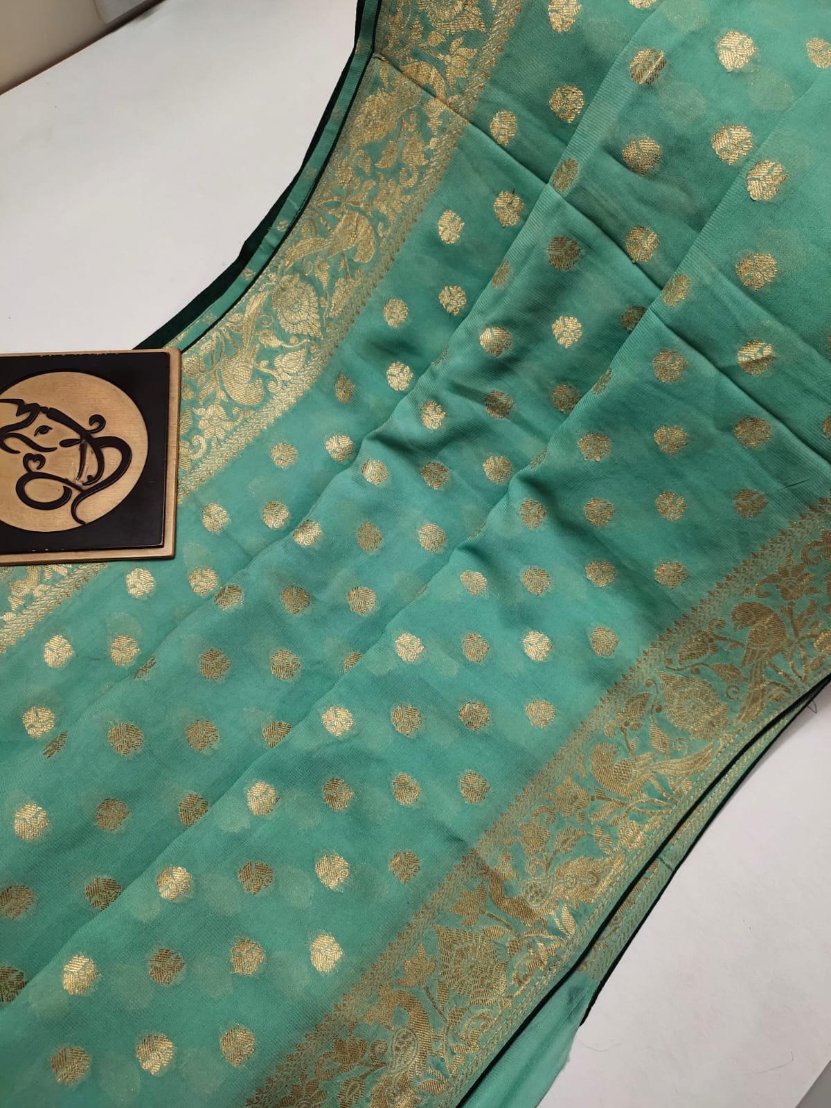Dolika banarsi khaddi saree - Saffronfashionindia