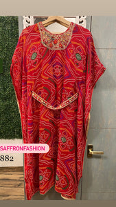 Bandhej red kaftan