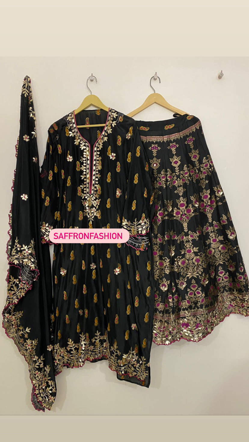 Black bridesmaid lehanga choli - Saffronfashionindia