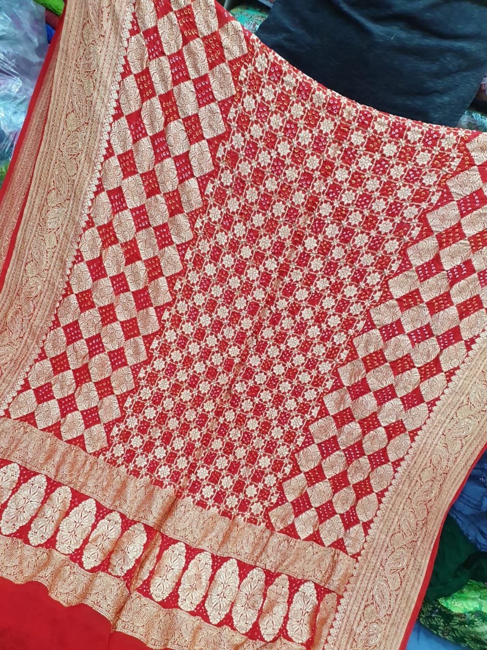 Rimili gorgette dupatta/bandhej dupatta - Saffronfashionindia