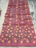 Pinjara inspired floral handwoven jamdani saree