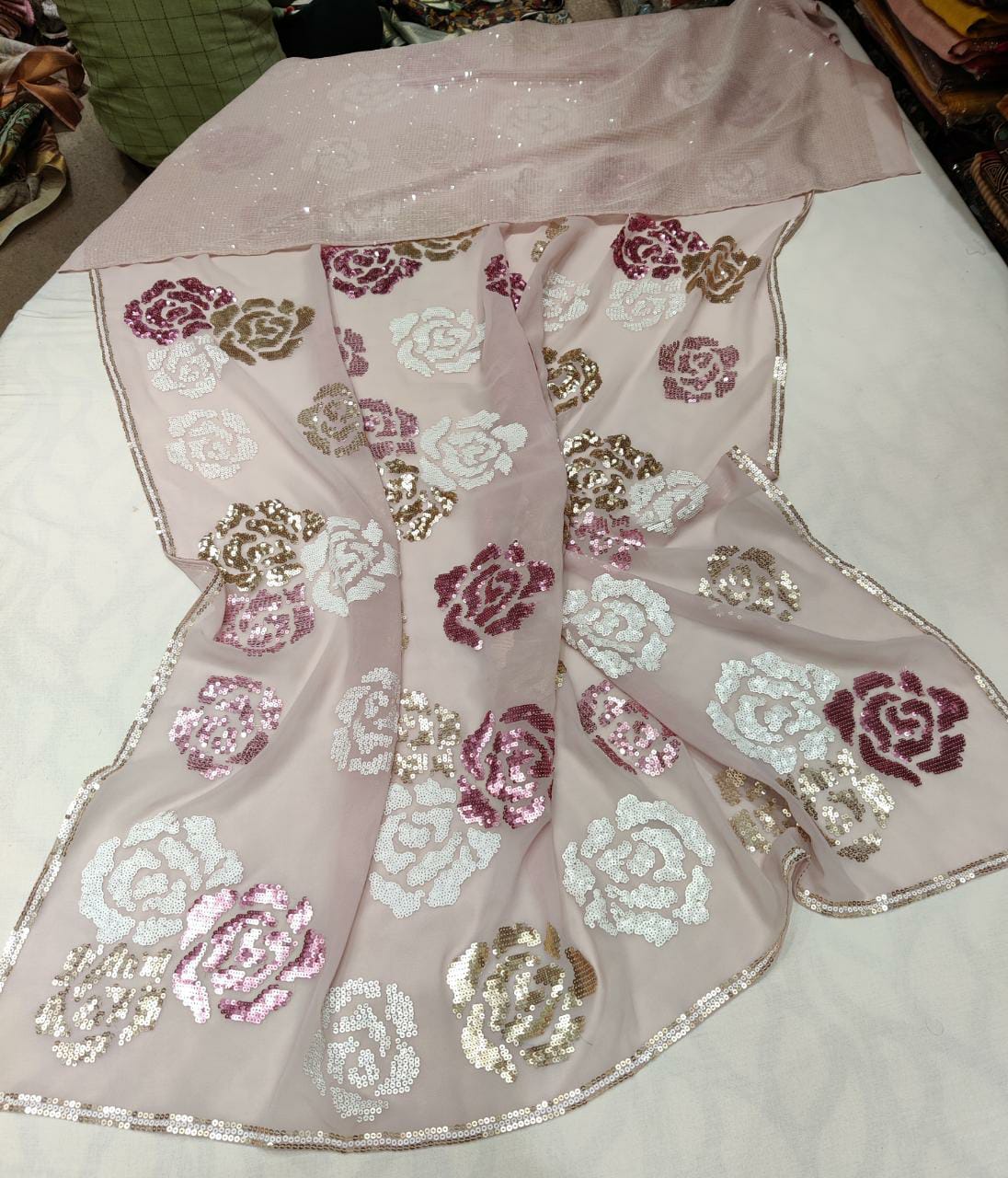 Mariana sequence partywear saree - Saffronfashionindia