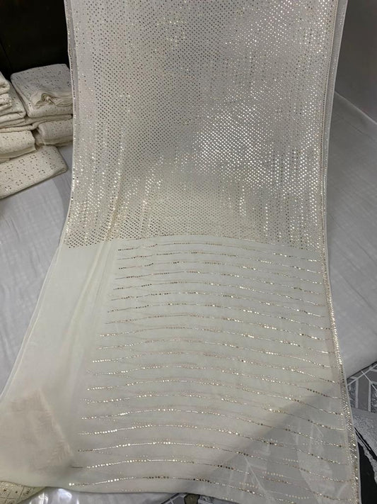 Sequenza Chikankari saree - Saffronfashionindia