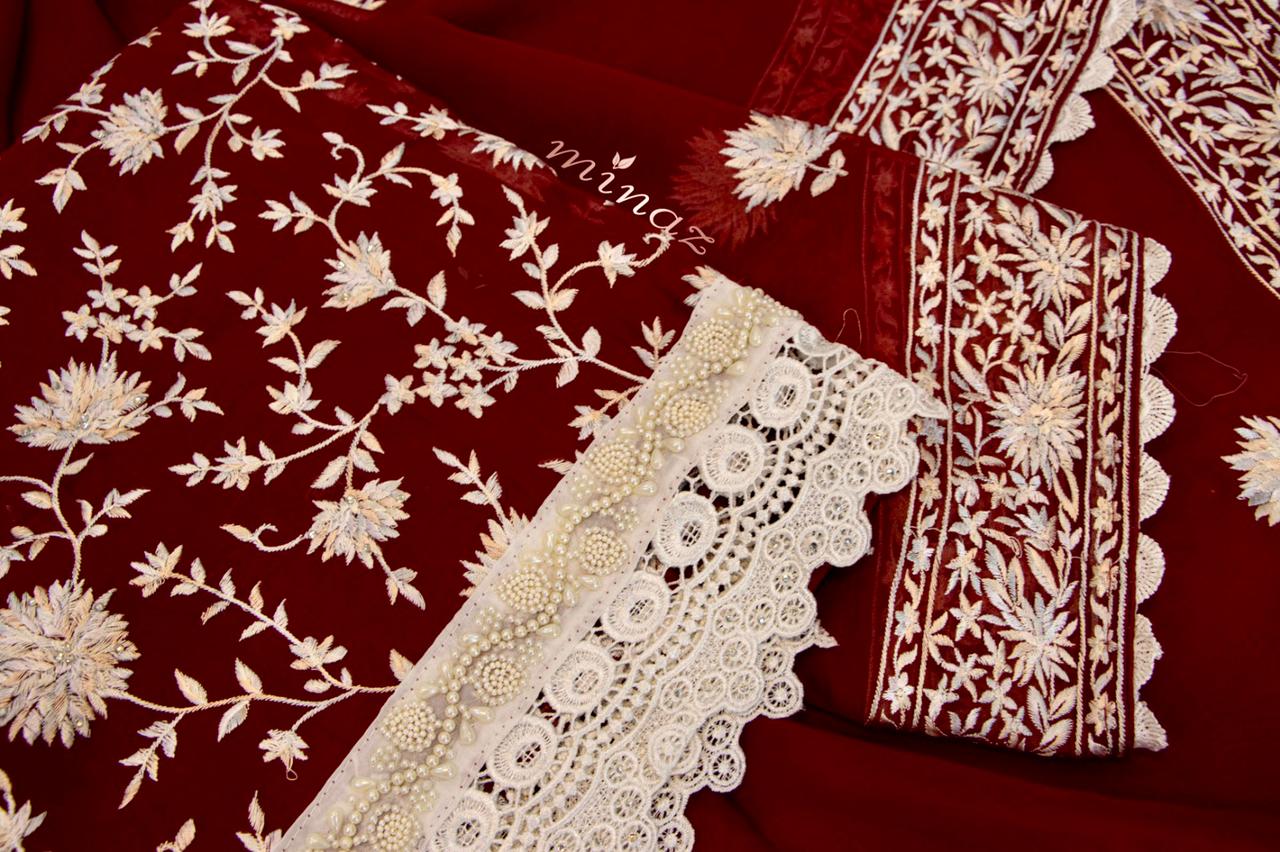 Parsi inspired embroidery suit - Saffronfashionindia