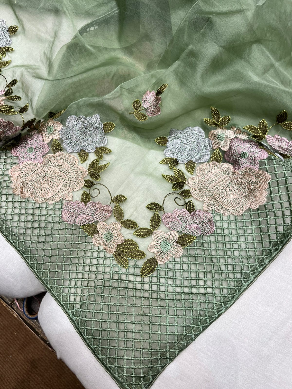 Delvia organza resham saree - Saffronfashionindia