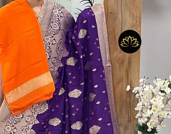 Indian banarsi gorgette saree/khaddi gorgette saree