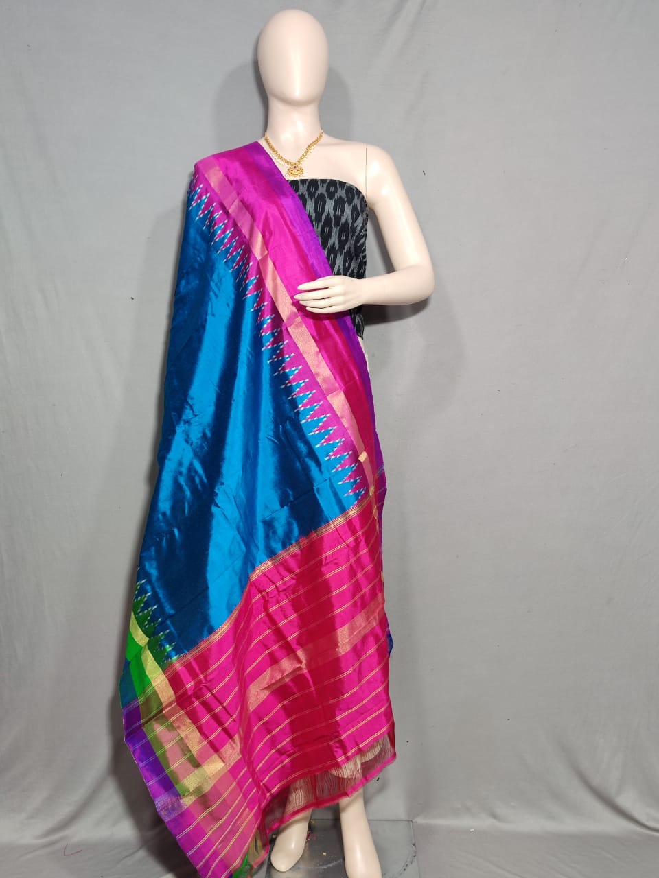 Weaved ikkath dupatta/silk dupatta - Saffronfashionindia