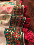 Floral Russian silk crepe saree