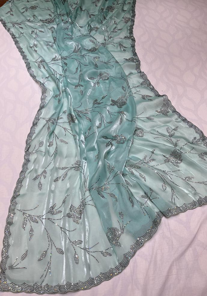 Tissue organza inspired sari - Saffronfashionindia