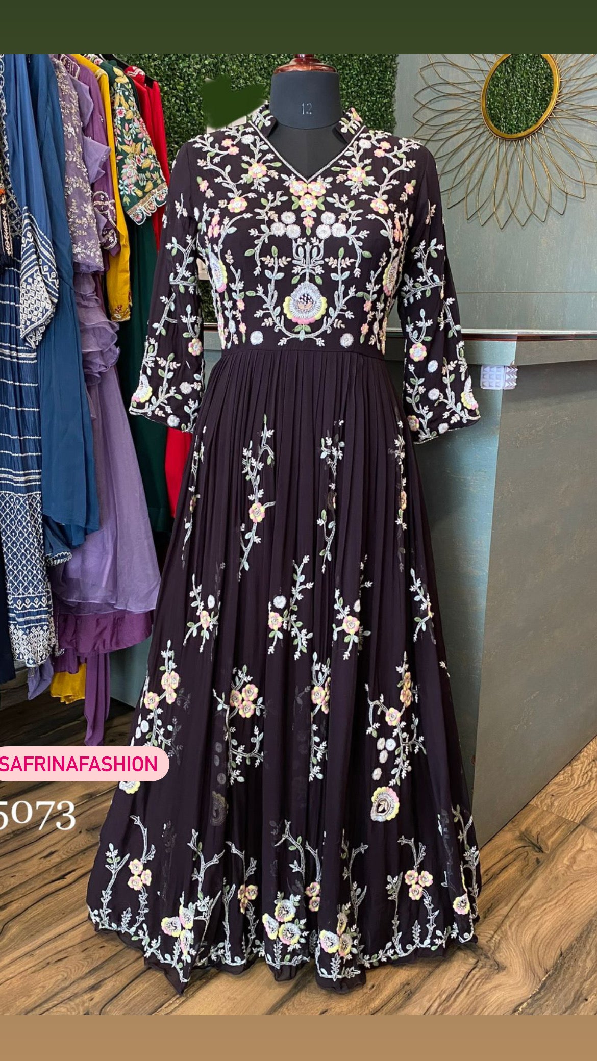 Black wedding indowestern embroidery dress - Saffronfashionindia