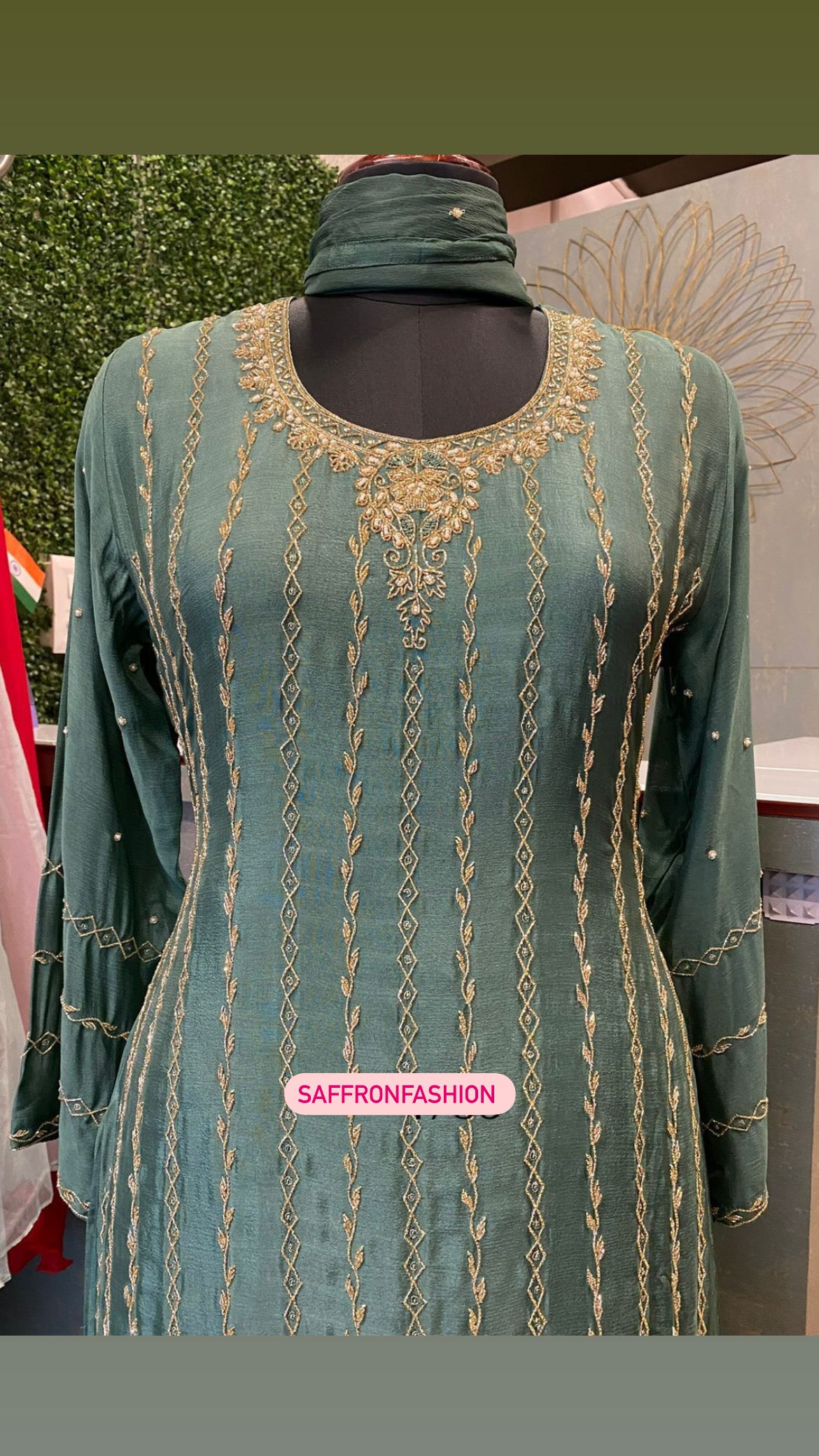 Divita kurta chinon dress - Saffronfashionindia