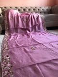 Maisha premium pink organza silk saree