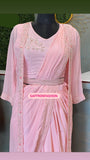 Pink indowestern satin dress