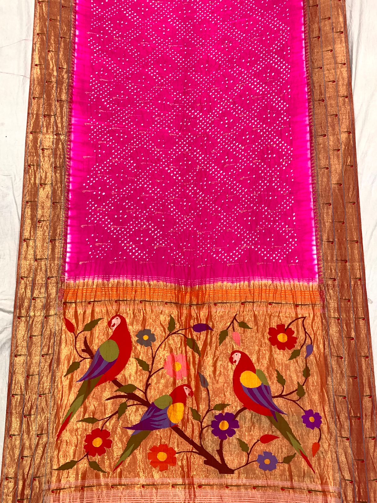 Pinkilla silk Paithani saree - Saffronfashionindia