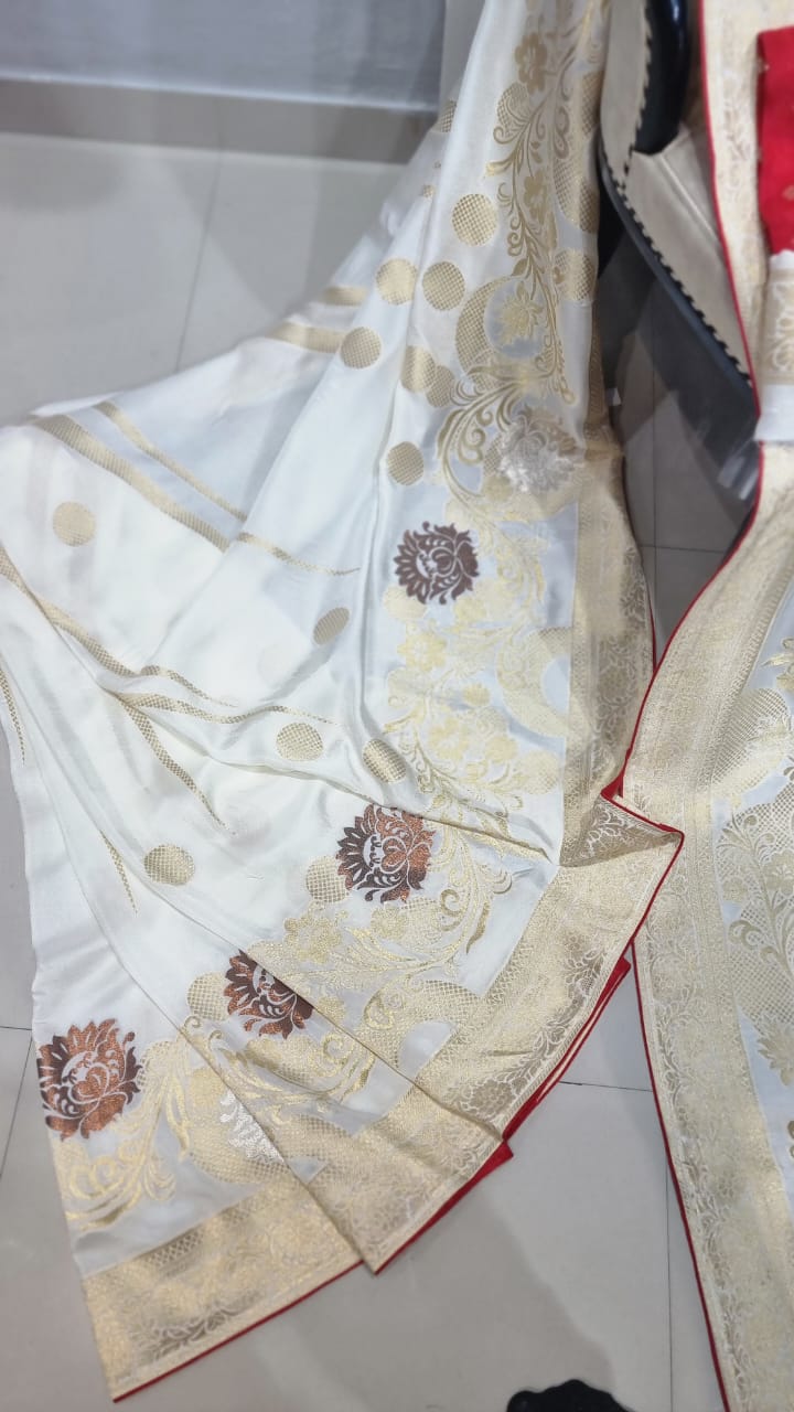 Ravina Munga saree/Munga silk saree/sari - Saffronfashionindia