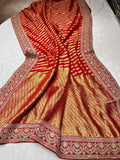Lehariya inspired khaddi gorgette saree