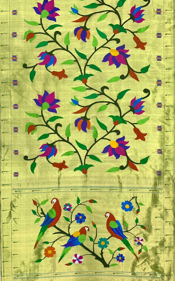 Floral jaal Paithani Saree
