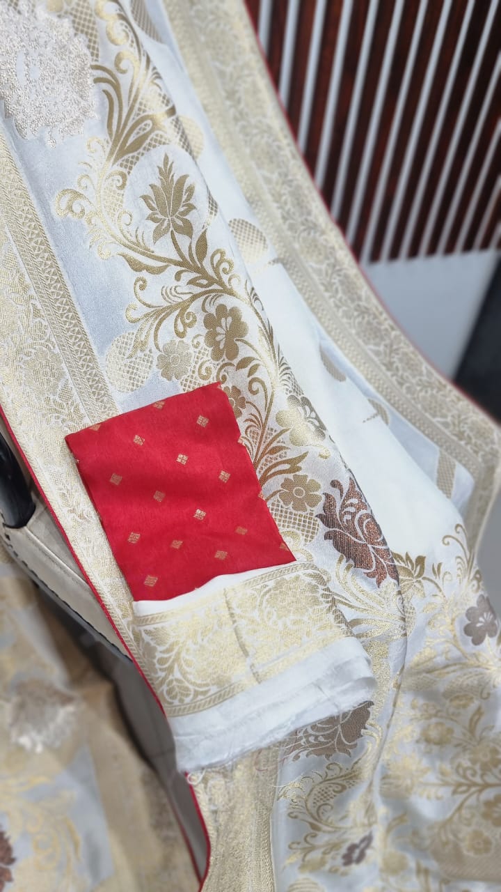 Ravina Munga saree/Munga silk saree/sari - Saffronfashionindia