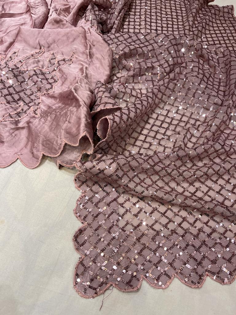 Ravish satin sequence saree - Saffronfashionindia