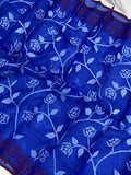 Vahida blue jamdani saree