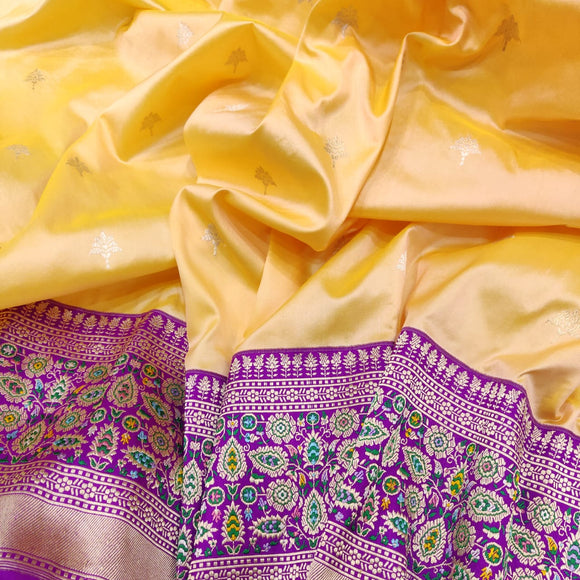 Kudiya handwoven Katan silk saree