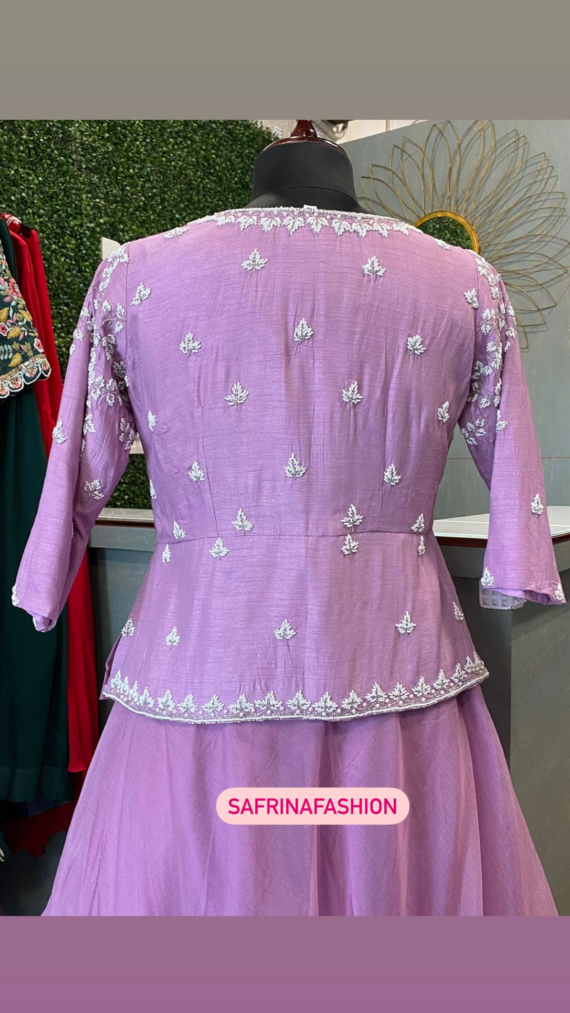 Lavender inspired peplum styled indowestern dress - Saffronfashionindia