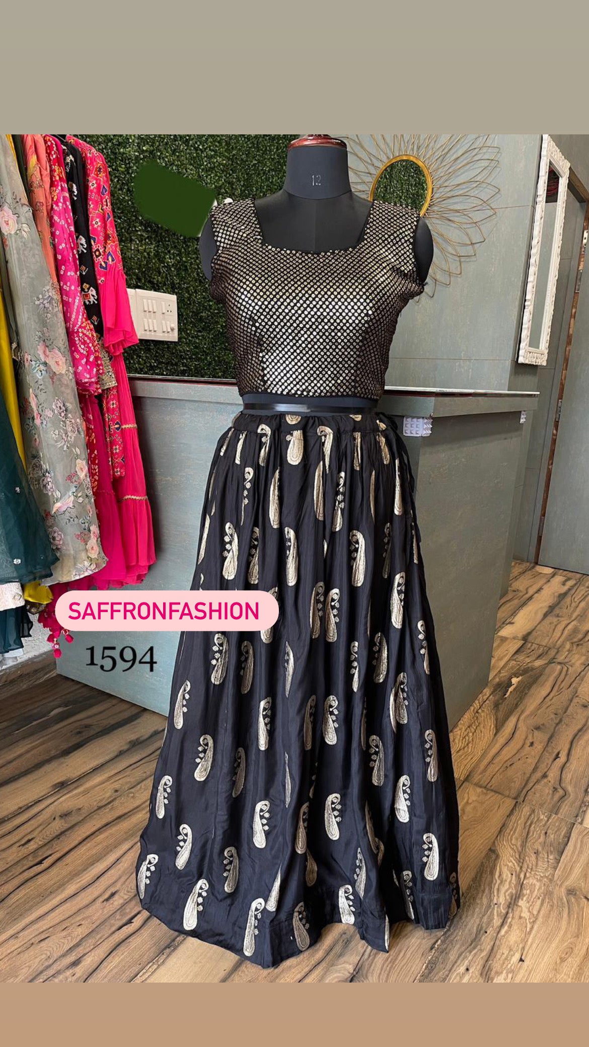 Pavi black indowestern dress - Saffronfashionindia