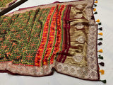 Traditional wedding gajji silk saree