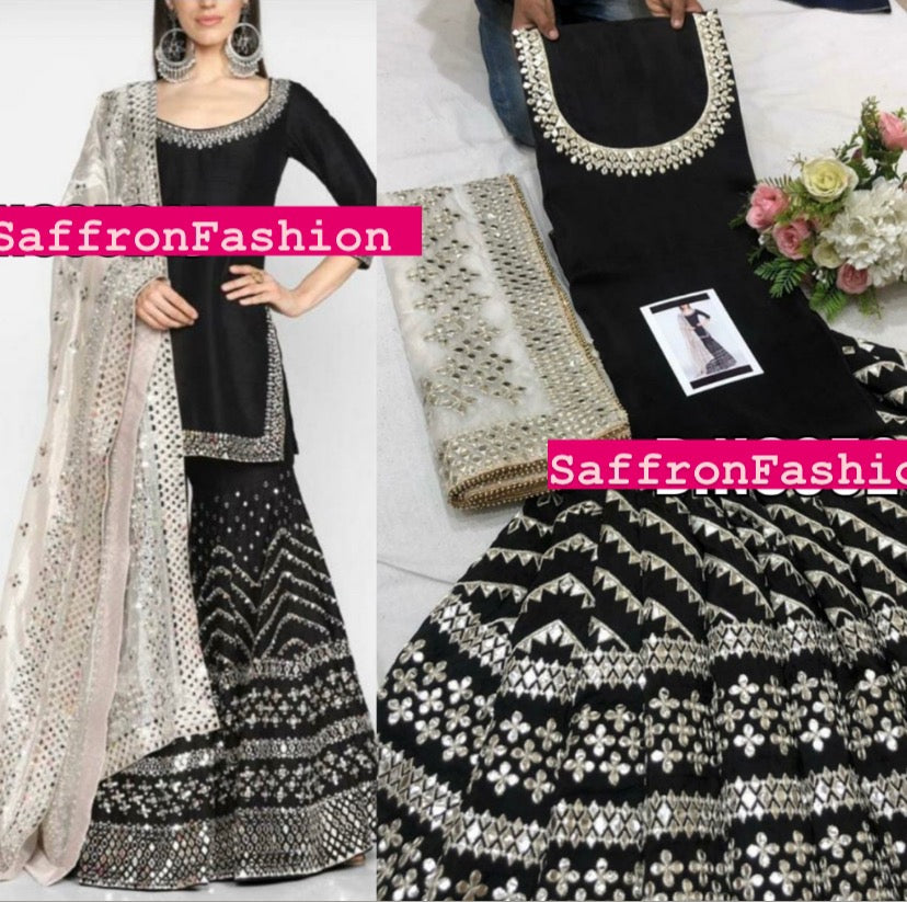 Black punjabi salwarsuit - Saffronfashionindia