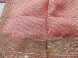 Bandhani styled organza saree