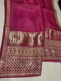 Organza striped saree
