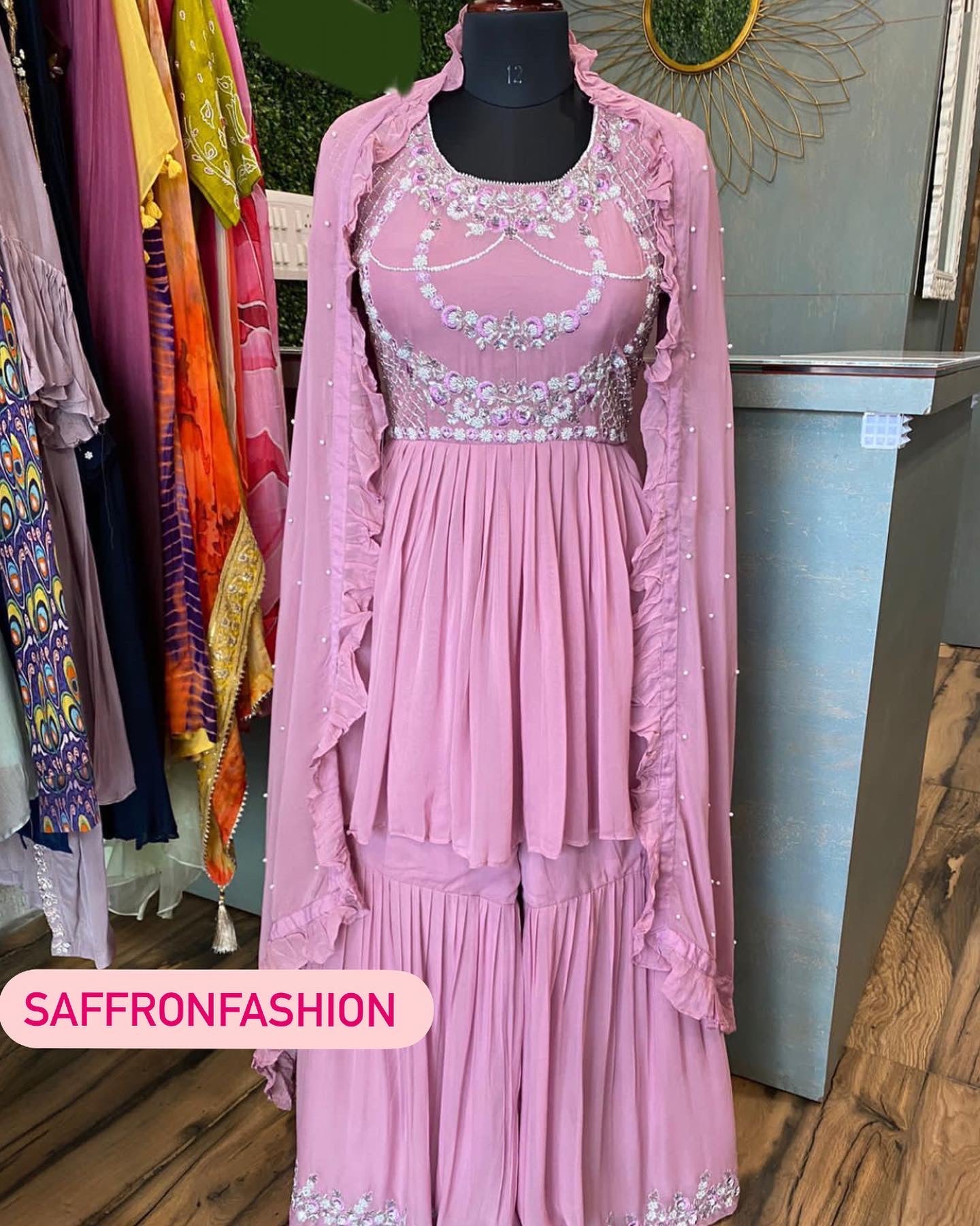 Panika peplum long dress - Saffronfashionindia